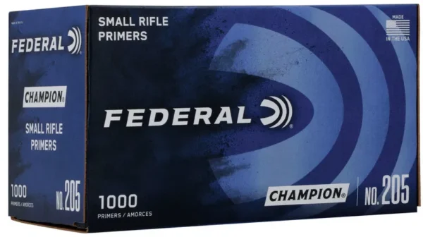 Federal Champion Centerfire Small Rifle Primer .205 Clam 1000:Box