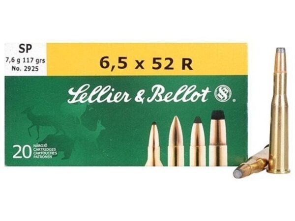 En produktbild på Sellier & Bellot 6.5X52R 117gr Soft Point
