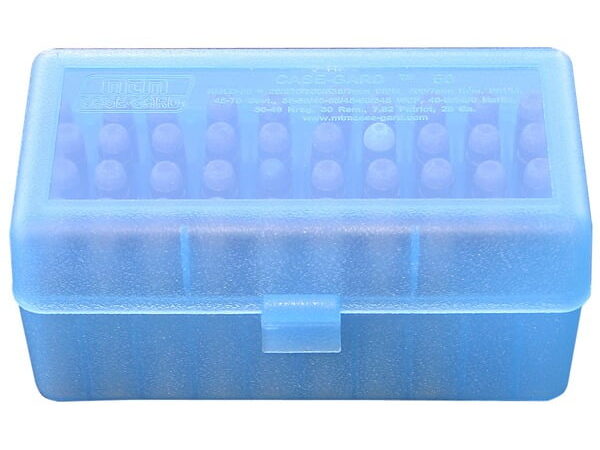 Rifle Flip-Top 50rdWSM/45-70 Clear-Blue (MTM CaseGuard)