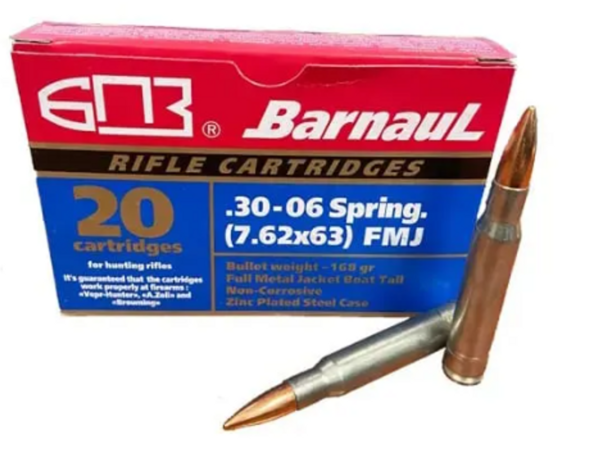 30-06 Spring 168gr FMJ stålh (Barnaul(F) 20/ask