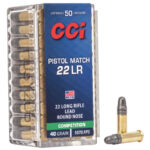 CCI Rimfire Ammunition 22 LR Pistol Match LRN 40gr 50/Box - Bild 2