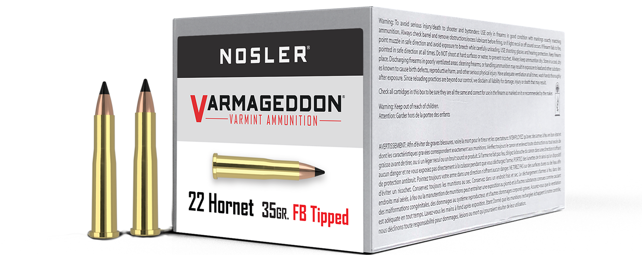 Nosler 22 hornet 35gr tipped varmageddon ammunition - bild 1