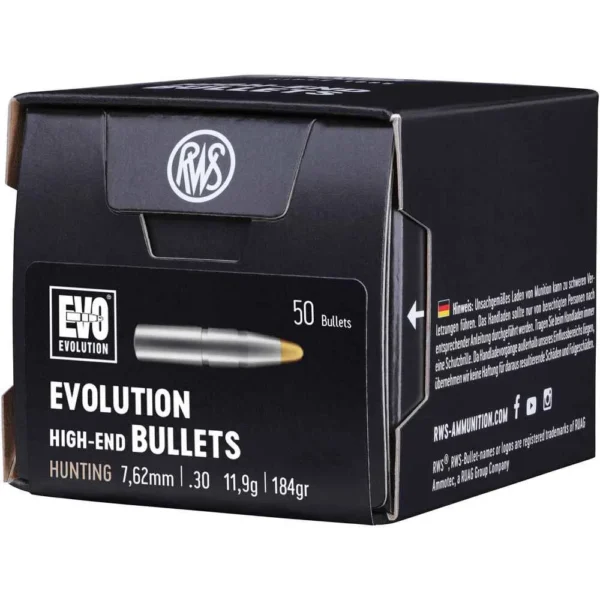 RWS Kulor .30 (.308) 184gr EVO, 50-pack