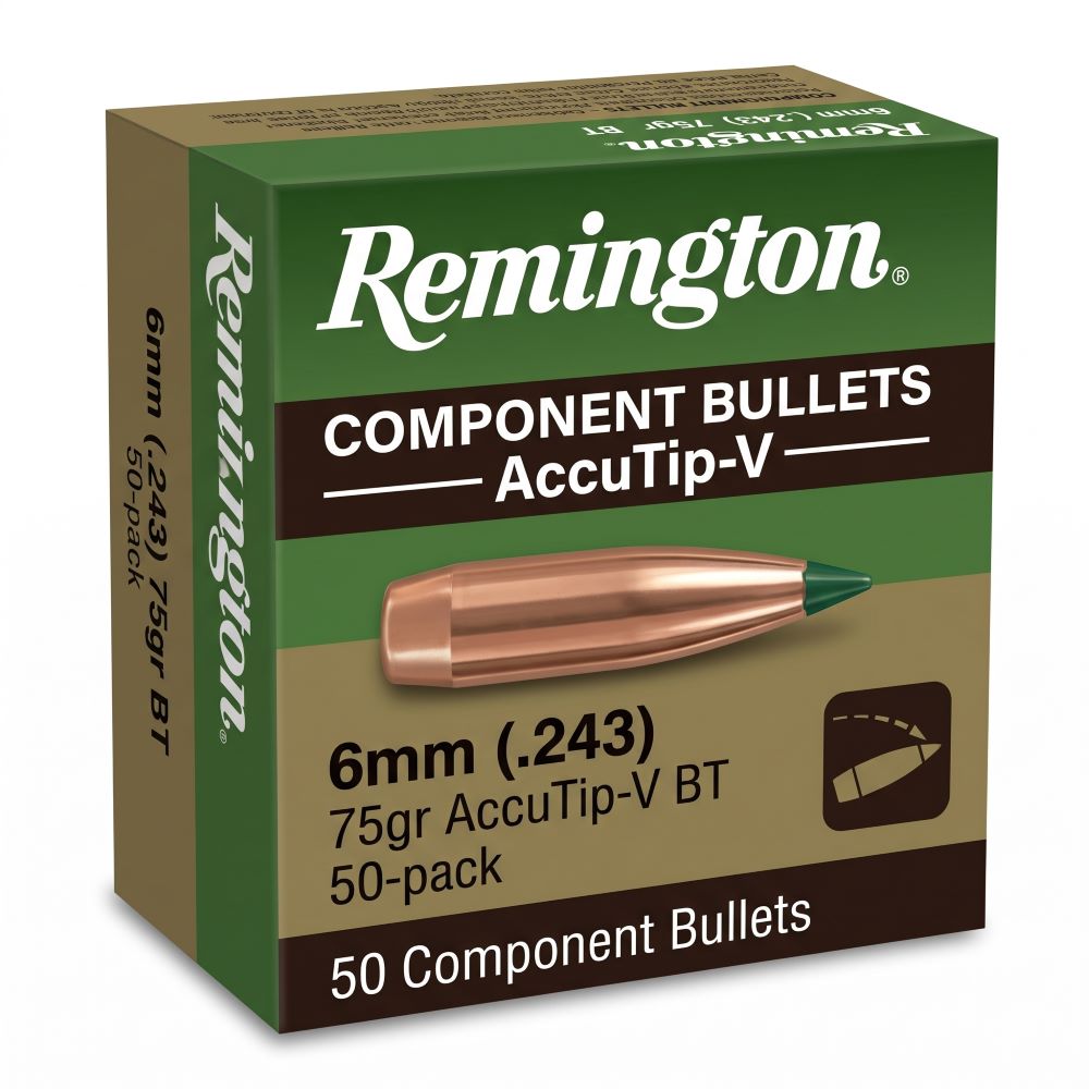 Remington kulor 6mm (. 243) 75gr accutip-v bt, 50-pack