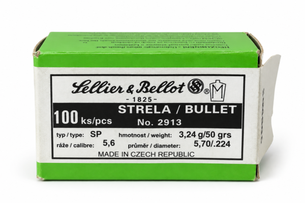 En produktbild på Sellier & Bellot .22 (.224) 50gr SP kulor